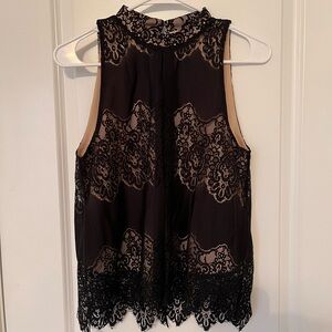 love, Fire Black Lace Halter Top